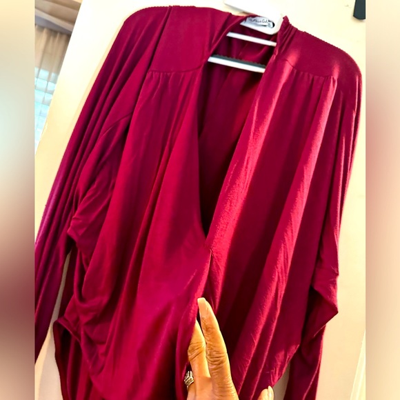 NWOT Surspliced Top Bodysuit (Burgundy) - Picture 4 of 6